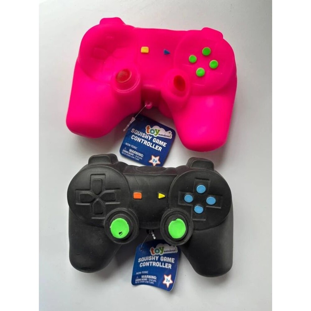 Two Squishy Game Controllers - Black & Pink